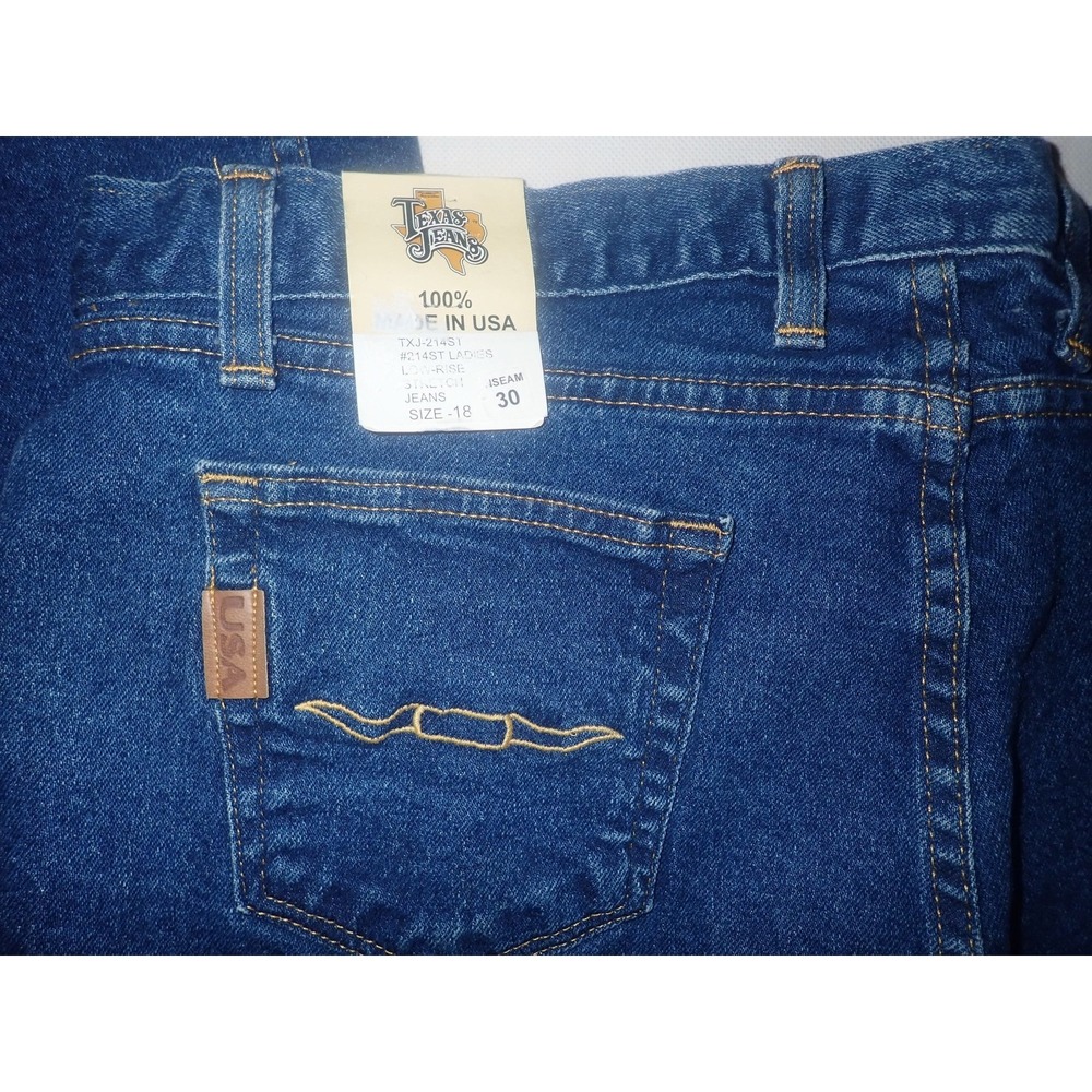 TEXAS JEANS Women's Jean  18 Stretch Bootcut Blue Denim USA made 38 x 30 NEW - Picture 9 of 9